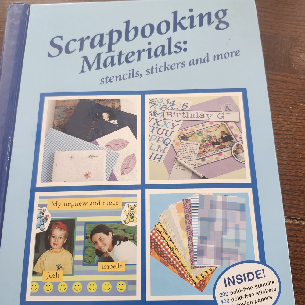 Scrapbooking Materials Book with Stencils and Stickers